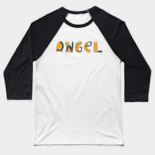 Angel | Girl Name | Cat Lover | Cat Illustration Baseball T-Shirt